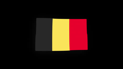 Nationales-Symbol-Der-Belgischen-Flagge,-Nahtlose-Schleifenanimation,-Die-Mit-Alphakanal-Winkt